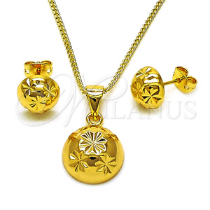 Gold Filled Ring — Earring and Pendant Adult Set Ball Design Diamond — main product view — SKU 157319 | Oro Laminado anillo — Earring and Pendant Adult Set Ball diseño Diamond — SKU 157319