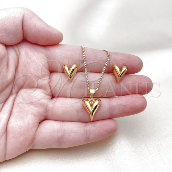 Gold Filled Ring — Earring and Pendant Adult Set Heart Design Polished — alternate product view — SKU 157321 | Oro Laminado anillo — Earring and Pendant Adult Set corazón diseño pulido — SKU 157321