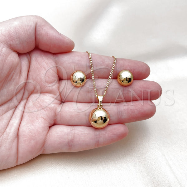 Gold Filled Ring — Earring and Pendant Adult Set Ball Design Polished — alternate product view — SKU 157322 | Oro Laminado anillo — Earring and Pendant Adult Set Ball diseño pulido — SKU 157322