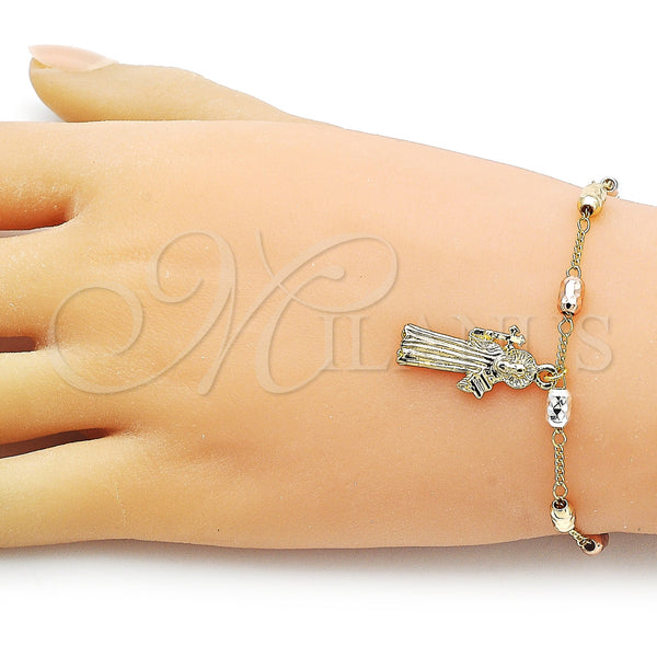 Gold Filled Bracelet — Fancy Bracelet San Benito and Figaro Design Diamond — alternate product view — SKU 157328 | Oro Laminado brazalete — elegante Bracelet San Benito and Figaro diseño Diamond — SKU 157328
