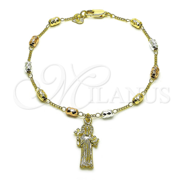 Gold Filled Bracelet — Fancy Bracelet San Benito and Figaro Design Diamond — main product view — SKU 157328 | Oro Laminado brazalete — elegante Bracelet San Benito and Figaro diseño Diamond — SKU 157328