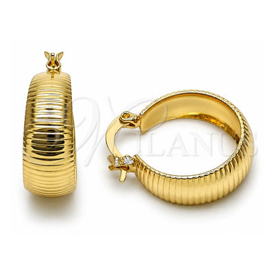 Oro Laminado Small Hoop, Gold Filled Style Diamond Cutting Finish, Golden Finish, 02.170.0493.20