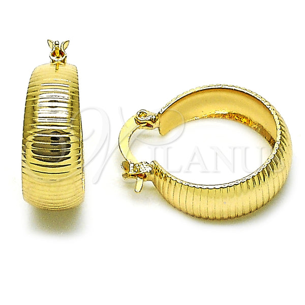 Gold Filled Hoop Earrings — Small Hoop Diamond Cutting 02. — main product view — SKU 157341 | Oro Laminado aretes de aro — aro pequeño Diamond Cutting 02. — SKU 157341