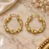 Oro Laminado Medium Hoop, Gold Filled Style Twist Design, Matte Finish, Golden Finish, 02.170.0503.30
