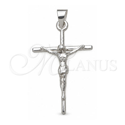 Sterling Silver Religious Pendant, Cross Design, Polished, Silver Finish, 05.392.0082