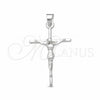 Sterling Silver Religious Pendant, Cross Design, Polished, Silver Finish, 05.392.0082