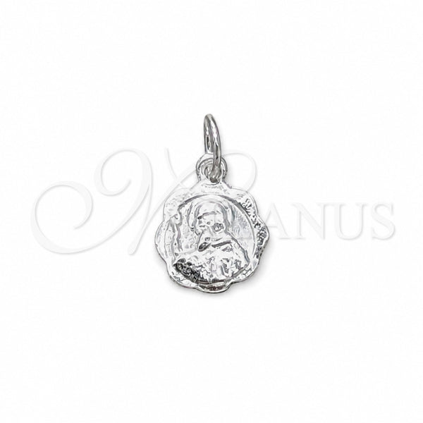 Sterling Silver Religious Pendant, San Benito Design, Polished, Silver Finish, 05.392.0083