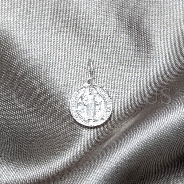 Sterling Silver Pendant — Religious Pendant San Benito Design Polished 05. — main product view — SKU 157358 | Plata 925 dije — Religious Pendant San Benito diseño pulido 05. — SKU 157358