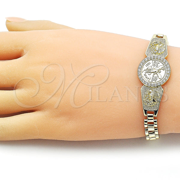 Gold Filled Bracelet — Fancy Bracelet Centenario Coin and Eagle Design with — alternate product view — SKU 157360 | Oro Laminado brazalete — elegante Bracelet Centenario Coin and Eagle diseño with — SKU 157360