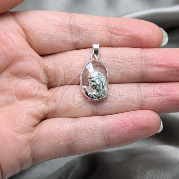 Sterling Silver Pendant — Religious Pendant Guadalupe Design Polished 05. — alternate product view — SKU 157362 | Plata 925 dije — Religious Pendant Guadalupe diseño pulido 05. — SKU 157362