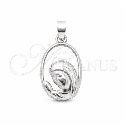 Sterling Silver Religious Pendant, Guadalupe Design, Polished, Silver Finish, 05.392.0087 for wholesale, main product view