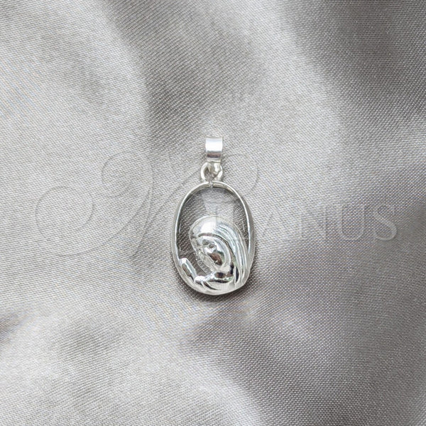Sterling Silver Pendant — Religious Pendant Guadalupe Design Polished 05. — main product view — SKU 157362 | Plata 925 dije — Religious Pendant Guadalupe diseño pulido 05. — SKU 157362