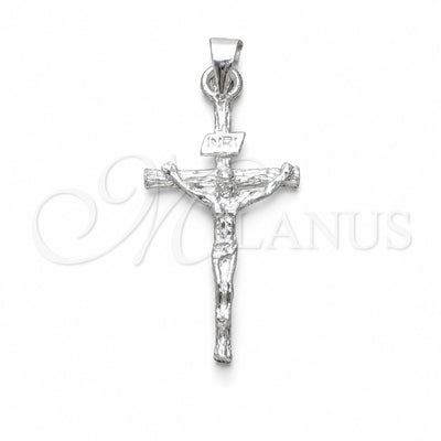 Sterling Silver Religious Pendant, Cross Design, Polished, Silver Finish, 05.392.0088
