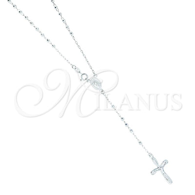 Sterling Silver Jewelry — Thin Rosary Virgen Maria Design Polished 09. for wholesale, main product view