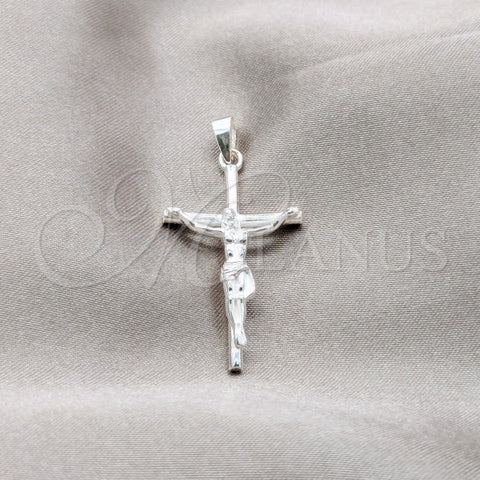 Sterling Silver Religious Pendant, Cross Design, Polished, Silver Finish, 05.395.0003
