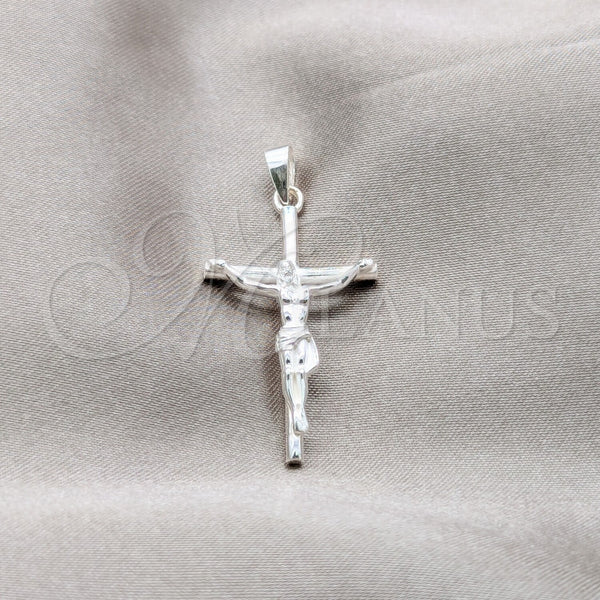 Sterling Silver Pendant — Religious Pendant Cross Design Polished 05. — main product view — SKU 157365 | Plata 925 dije — Religious Pendant cruz diseño pulido 05. — SKU 157365