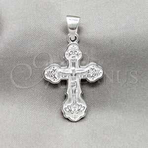 Sterling Silver Pendant — Religious Pendant Crucifix Design Polished 05. — main product view — SKU 157366 | Plata 925 dije — Religious Pendant Crucifix diseño pulido 05. — SKU 157366