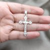 Sterling Silver Religious Pendant, Crucifix Design, Polished, Silver Finish, 05.395.0005