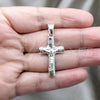 Sterling Silver Religious Pendant, Crucifix Design, Polished, Silver Finish, 05.395.0006