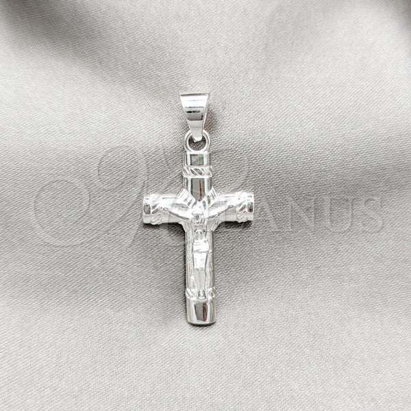Sterling Silver Pendant — Religious Pendant Crucifix Design Polished 05. — main product view — SKU 157368 | Plata 925 dije — Religious Pendant Crucifix diseño pulido 05. — SKU 157368