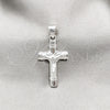 Sterling Silver Religious Pendant, Crucifix Design, Polished, Silver Finish, 05.395.0006
