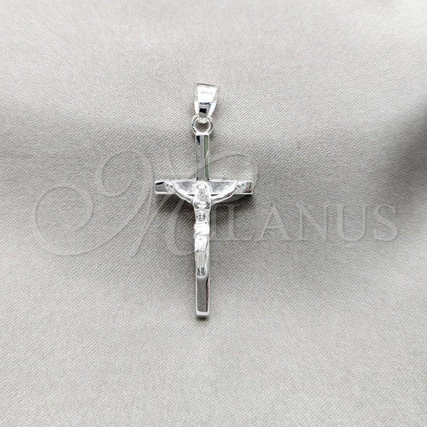 Sterling Silver Pendant — Religious Pendant Crucifix Design Polished 05. — main product view — SKU 157369 | Plata 925 dije — Religious Pendant Crucifix diseño pulido 05. — SKU 157369