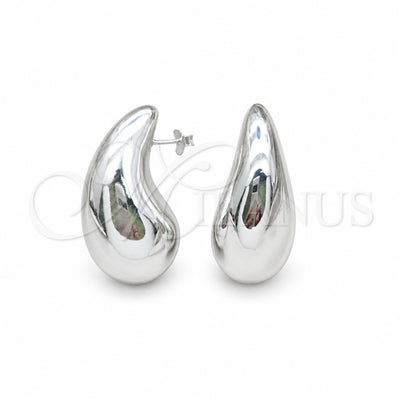 Sterling Silver Stud Earring, Teardrop Design, Polished, Silver Finish, 02.395.0046