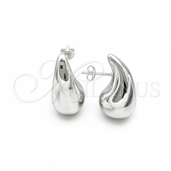 Sterling Silver Stud Earring, Teardrop Design, Polished, Silver Finish, 02.395.0047