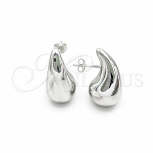 Sterling Silver Stud Earring, Teardrop Design, Polished, Silver Finish, 02.395.0047
