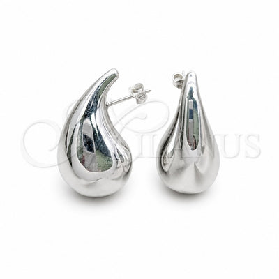 Sterling Silver Stud Earring, Teardrop Design, Polished, Silver Finish, 02.395.0048 for wholesale, main product view