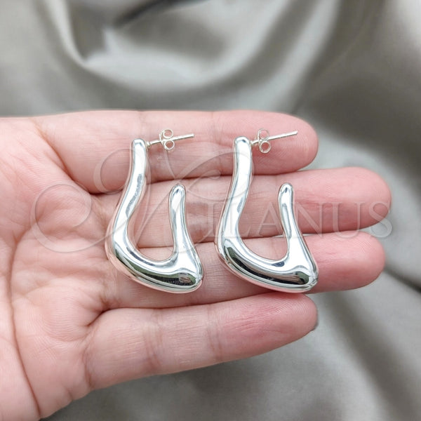 Sterling Silver Ring — Stud Earring Polished 02. — alternate product view — SKU 157378 | Plata 925 anillo — Stud Earring pulido 02. — SKU 157378