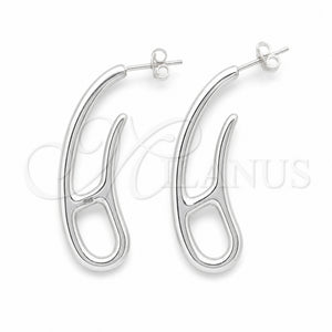 Sterling Silver Stud Earring, Polished, Silver Finish, 02.395.0055