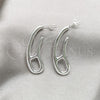 Sterling Silver Stud Earring, Polished, Silver Finish, 02.395.0055