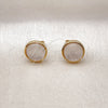 Oro Laminado Stud Earring, Gold Filled Style with Ivory Opal, Polished, Golden Finish, 02.342.0357