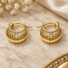Oro Laminado Small Hoop, Gold Filled Style Filigree Design, Polished, Golden Finish, 5.151.025.1