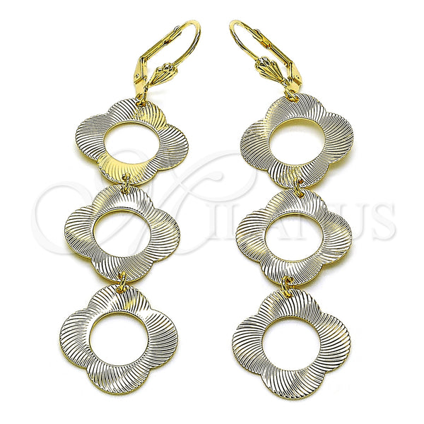 Gold Filled Ring — Long Earring Four-leaf Clover Design Diamond Cutting 5. — main product view — SKU 157405 | Oro Laminado anillo — largo Earring Four-leaf Clover diseño Diamond Cutting 5. — SKU 157405