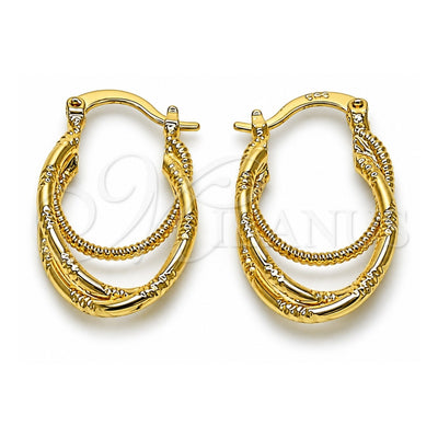 Oro Laminado Small Hoop, Gold Filled Style Diamond Cutting Finish, Golden Finish, 02.63.2761.20