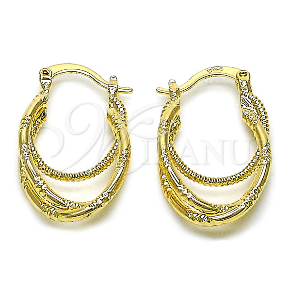 Gold Filled Hoop Earrings — Small Hoop Diamond Cutting 02.63. — main product view — SKU 157417 | Oro Laminado aretes de aro — aro pequeño Diamond Cutting 02.63. — SKU 157417