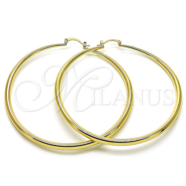 Gold Filled Hoop Earrings — Extra Large Hoop Hollow Design Polished 02.63. — main product view — SKU 157421 | Oro Laminado aretes de aro — Extra Large Hoop Hollow diseño pulido 02.63. — SKU 157421