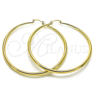 Gold Filled Hoop Earrings — Extra Large Hoop Hollow Design Polished 02.63. — main product view — SKU 157421 | Oro Laminado aretes de aro — Extra Large Hoop Hollow diseño pulido 02.63. — SKU 157421