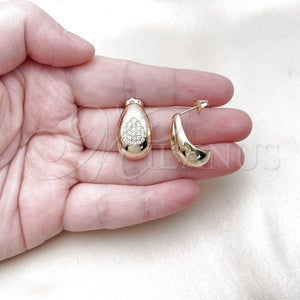 Gold Filled Ring — Stud Earring Teardrop Design with White Cubic Zirconia — main product view — SKU 157453 | Oro Laminado anillo — Stud Earring Teardrop diseño with blanco Cubic Zirconia — SKU 157453