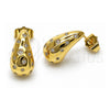 Oro Laminado Stud Earring, Gold Filled Style Teardrop Design, with White Cubic Zirconia, Polished, Golden Finish, 02.283.0154