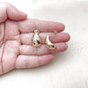 Gold Filled Ring — Stud Earring Teardrop and Cross Design with White — alternate product view — SKU 157457 | Oro Laminado anillo — Stud Earring Teardrop and cruz diseño with blanco — SKU 157457