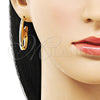 Oro Laminado Stud Earring, Gold Filled Style Mariner and Hollow Design, Polished, Golden Finish, 02.195.0318