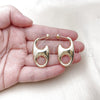 Oro Laminado Stud Earring, Gold Filled Style Mariner and Hollow Design, Polished, Golden Finish, 02.195.0318