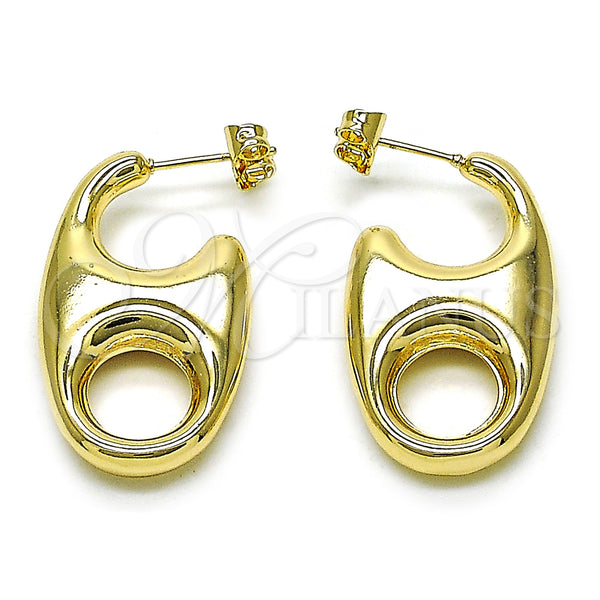 Gold Filled Ring — Stud Earring Mariner and Hollow Design Polished 02. — main product view — SKU 157459 | Oro Laminado anillo — Stud Earring Mariner and Hollow diseño pulido 02. — SKU 157459