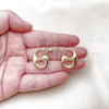 Oro Laminado Stud Earring, Gold Filled Style Mariner and Hollow Design, Polished, Golden Finish, 02.195.0319