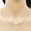 Oro Laminado Basic Necklace, Gold Filled Style Box and Ball Design, Polished, Golden Finish, 04.213.0339.16 (01 MM Thickness, 16 Inches Length)