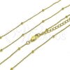 Oro Laminado Basic Necklace, Gold Filled Style Box and Ball Design, Polished, Golden Finish, 04.213.0339.18 (01 MM Thickness, 18 Inches Length)