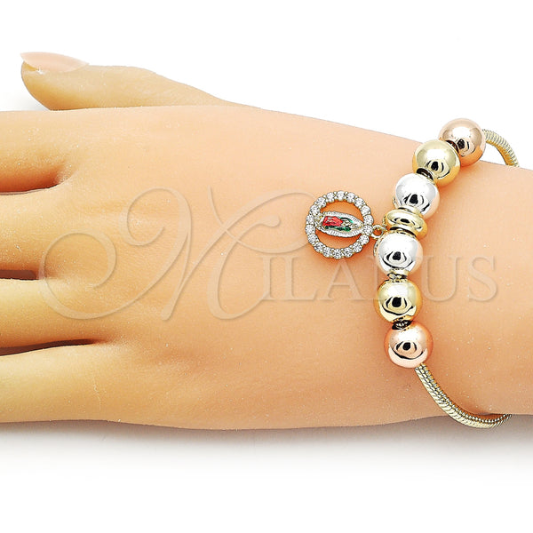 Gold Filled Bracelet — Fancy Bracelet Guadalupe and Rat Tail Design with — alternate product view — SKU 157473 | Oro Laminado brazalete — elegante Bracelet Guadalupe and Rat Tail diseño with — SKU 157473